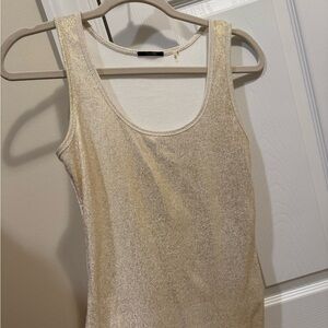Tahari Gold Shimmer Tank Top size Small/P